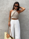 Women’s Halter Neck Tank Top in Crisscross Summer Style | Women Tank Top