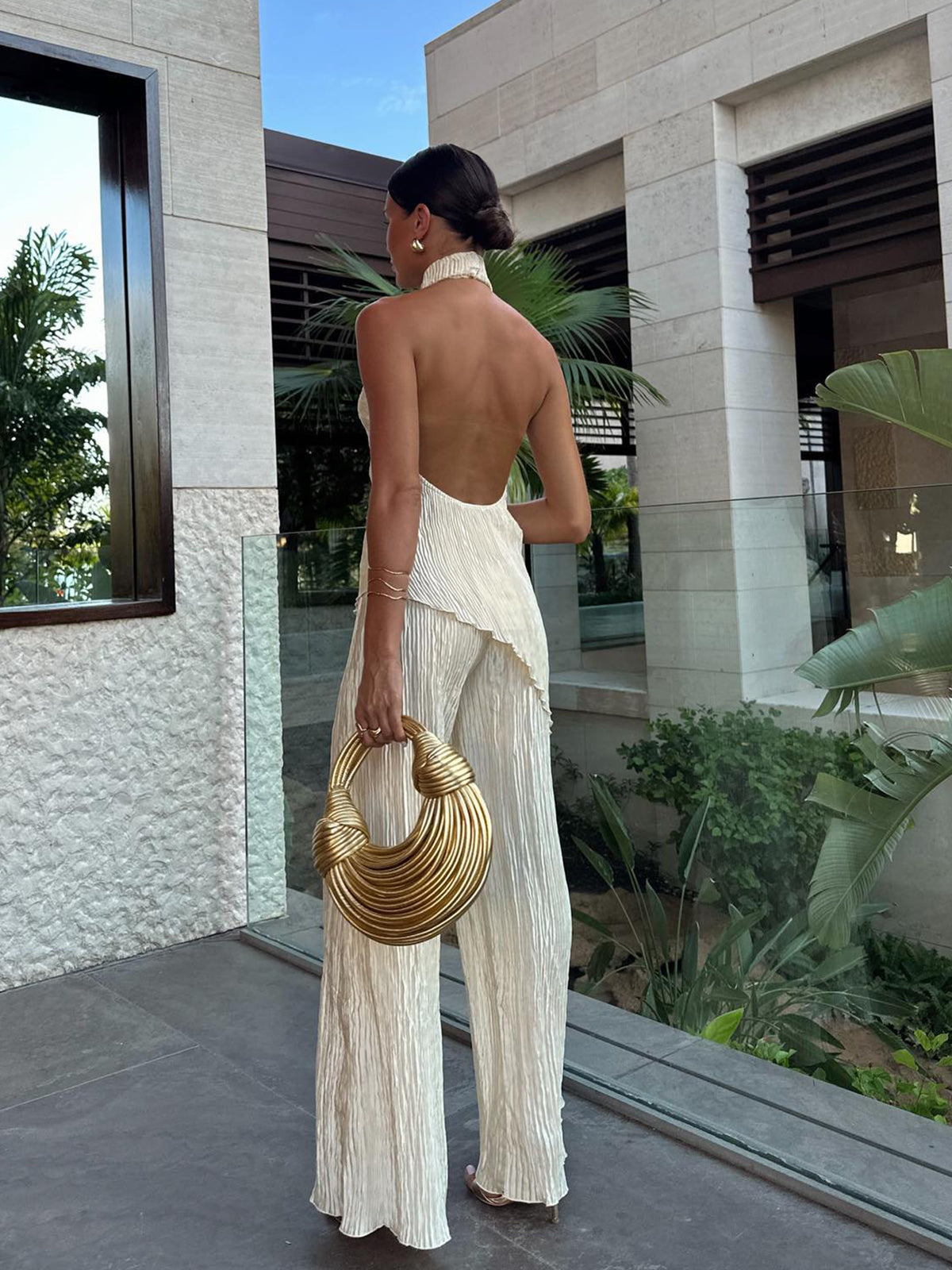 Women’s Halter Top and Wide Leg Trousers Set | Elegant Wide Leg Trousers Women