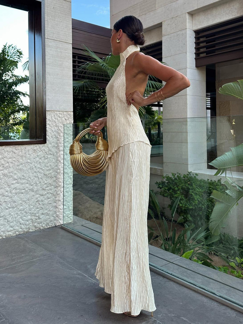 Women’s Halter Top and Wide Leg Trousers Set | Elegant Wide Leg Trousers Women