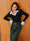 Women’s Long Sleeve Polo Collar Blouse | Elegant Long Sleeve Top for Women