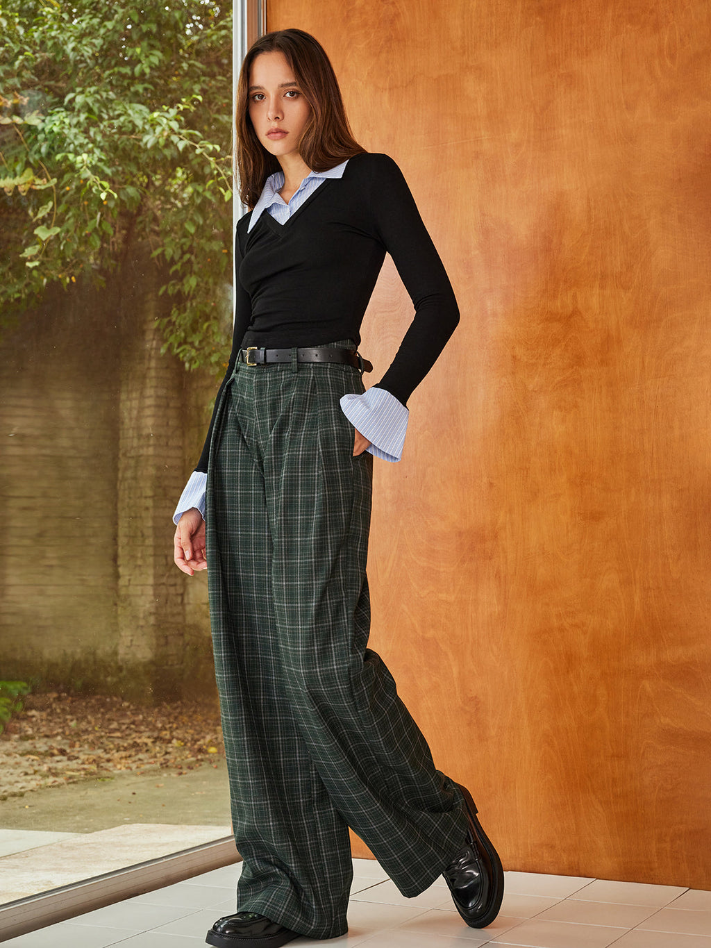 Women’s Long Sleeve Polo Collar Blouse | Elegant Long Sleeve Top for Women
