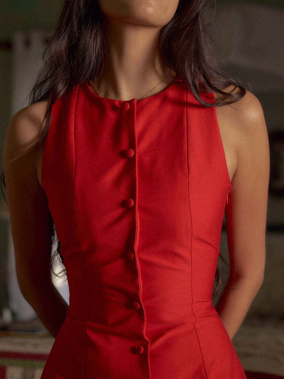 Women’s Sleeveless Button Front Summer Dress | Elegant Short Dress for Women