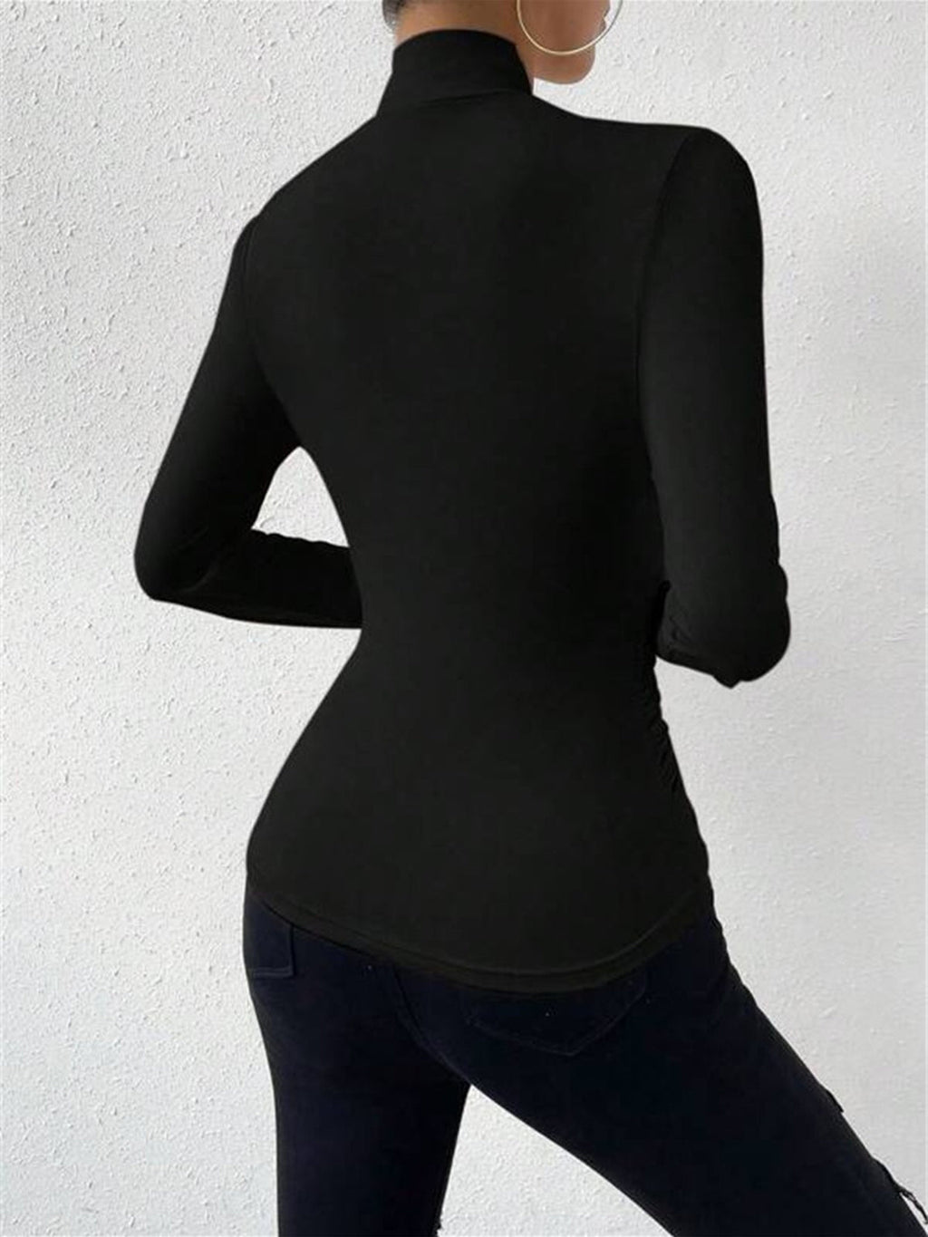 Women’s Cross Over Long Sleeve Top in Slim Fit Elegant Style | Women Blouse
