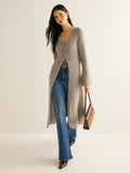 Women’s V Neck Knit Sweater Dress in Midi Style | Elegant Women Dress