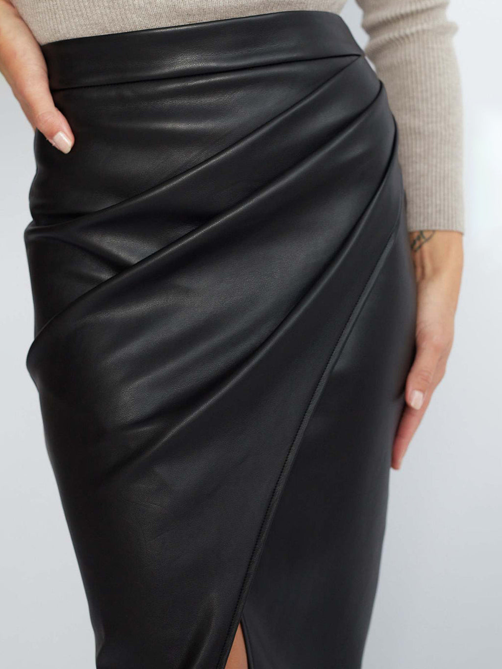 Women’s High Waist Midi Skirt | Asymmetrical Wrap
