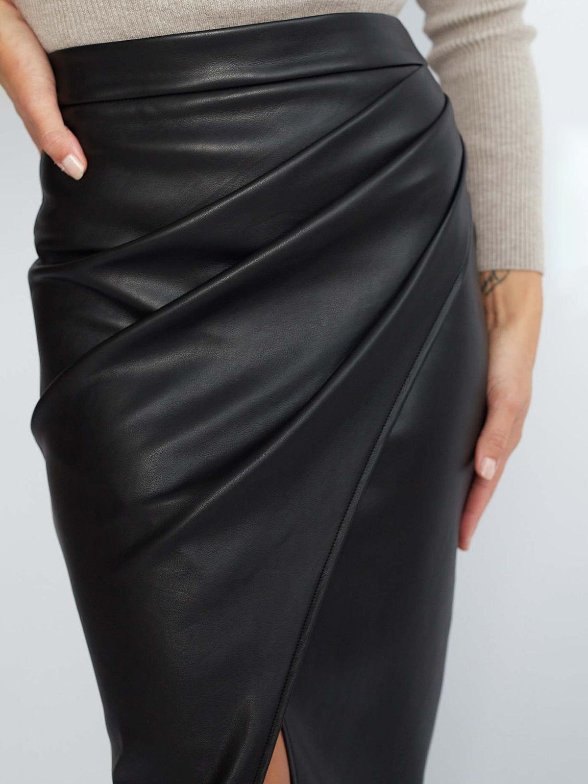 Women’s High Waist Midi Skirt | Asymmetrical Wrap