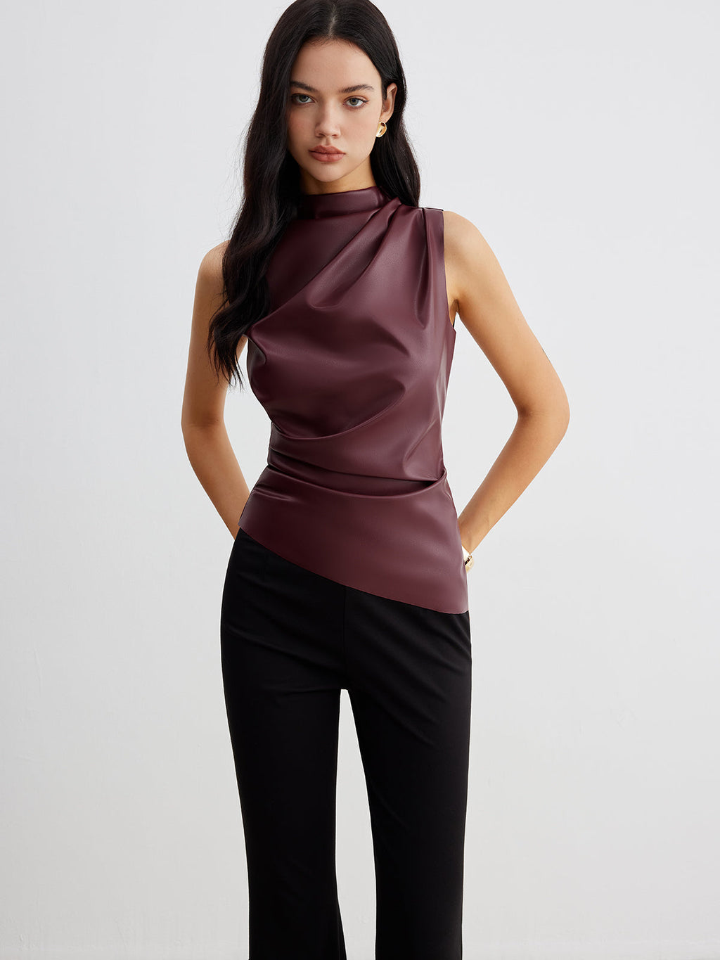 Women’s Sleeveless Tank Top | High Neck Fitted
