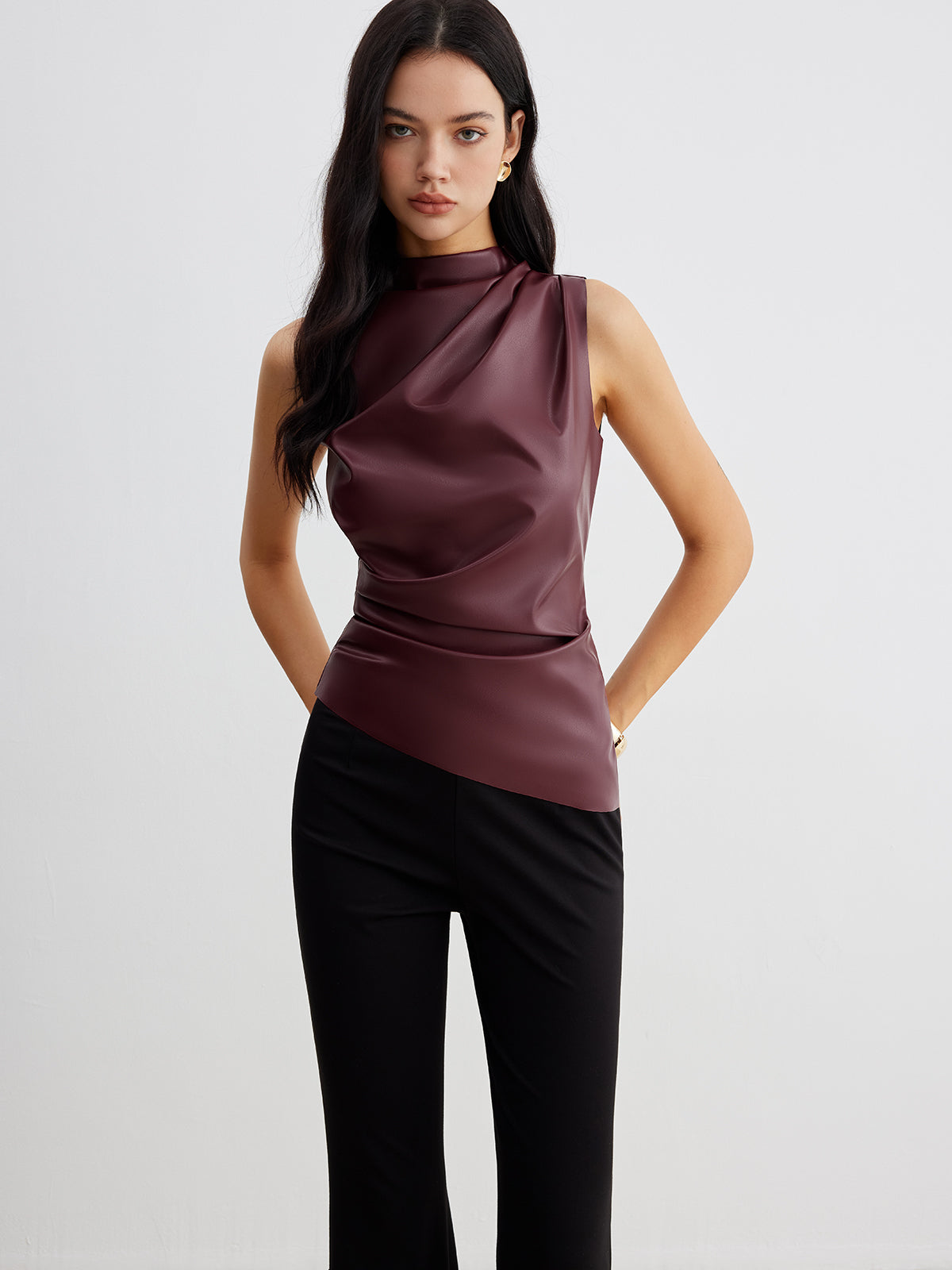 Women’s Sleeveless Tank Top | High Neck Fitted