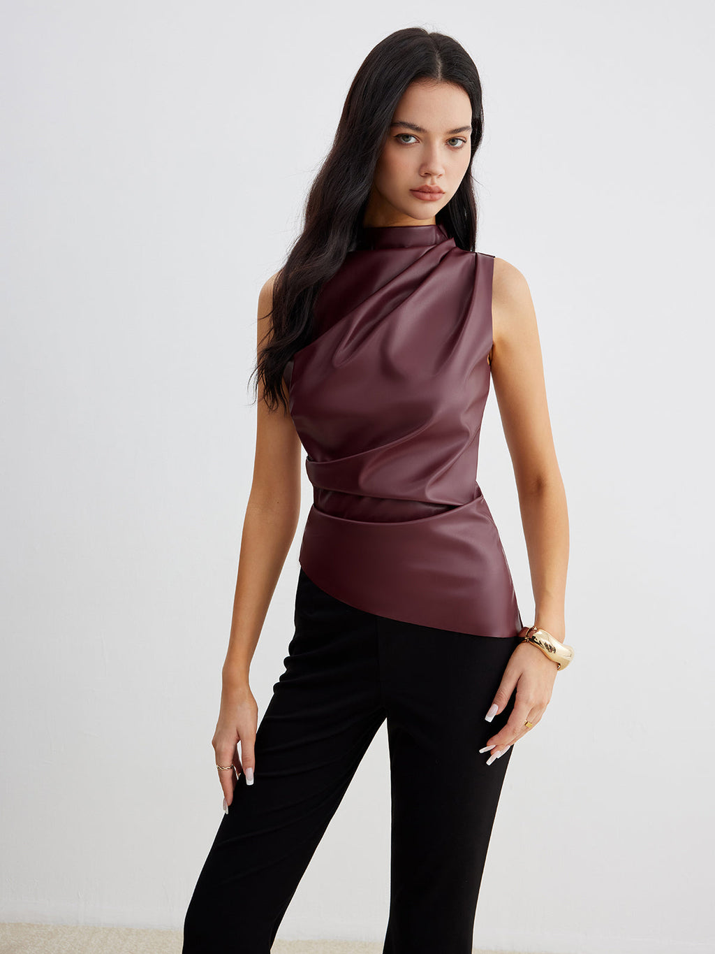 Women’s Sleeveless Tank Top | High Neck Fitted
