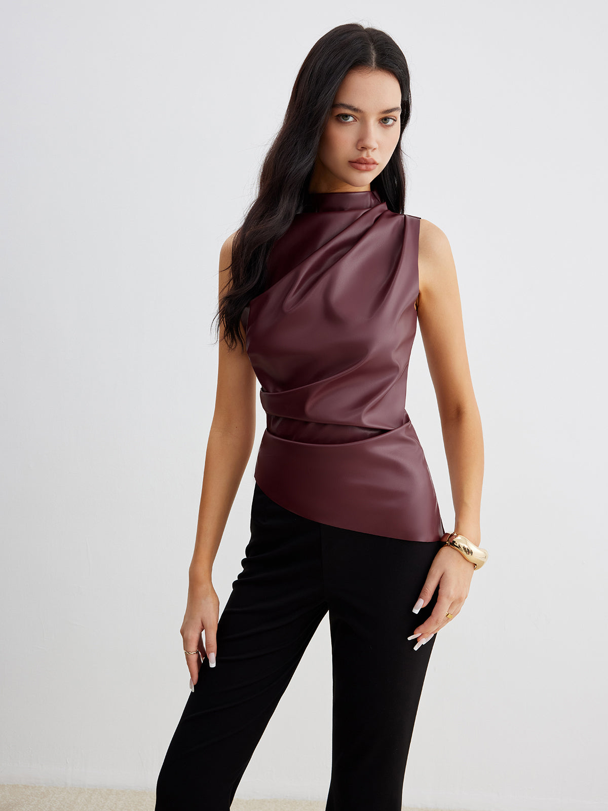 Women’s Sleeveless Tank Top | High Neck Fitted