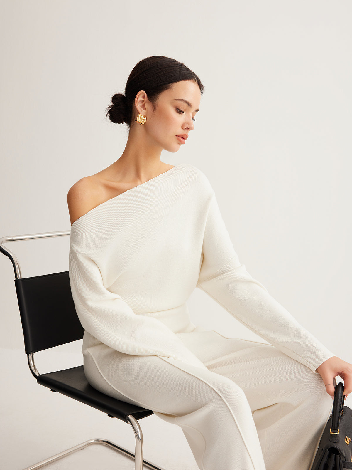 Women’s One Shoulder Long Sleeve Blouse | Elegant Long Sleeve Top for Women