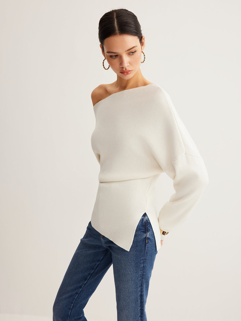 Women’s One Shoulder Long Sleeve Blouse | Elegant Long Sleeve Top for Women