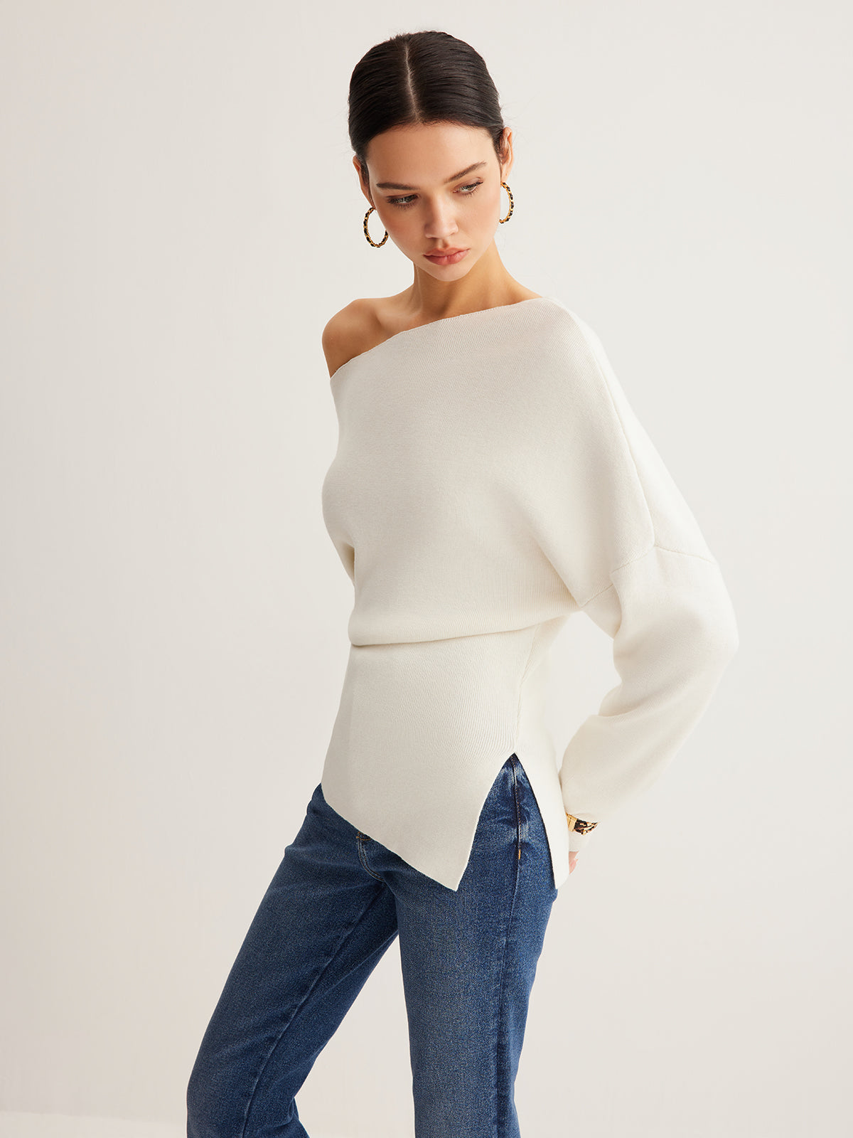 Women’s One Shoulder Long Sleeve Blouse | Elegant Long Sleeve Top for Women