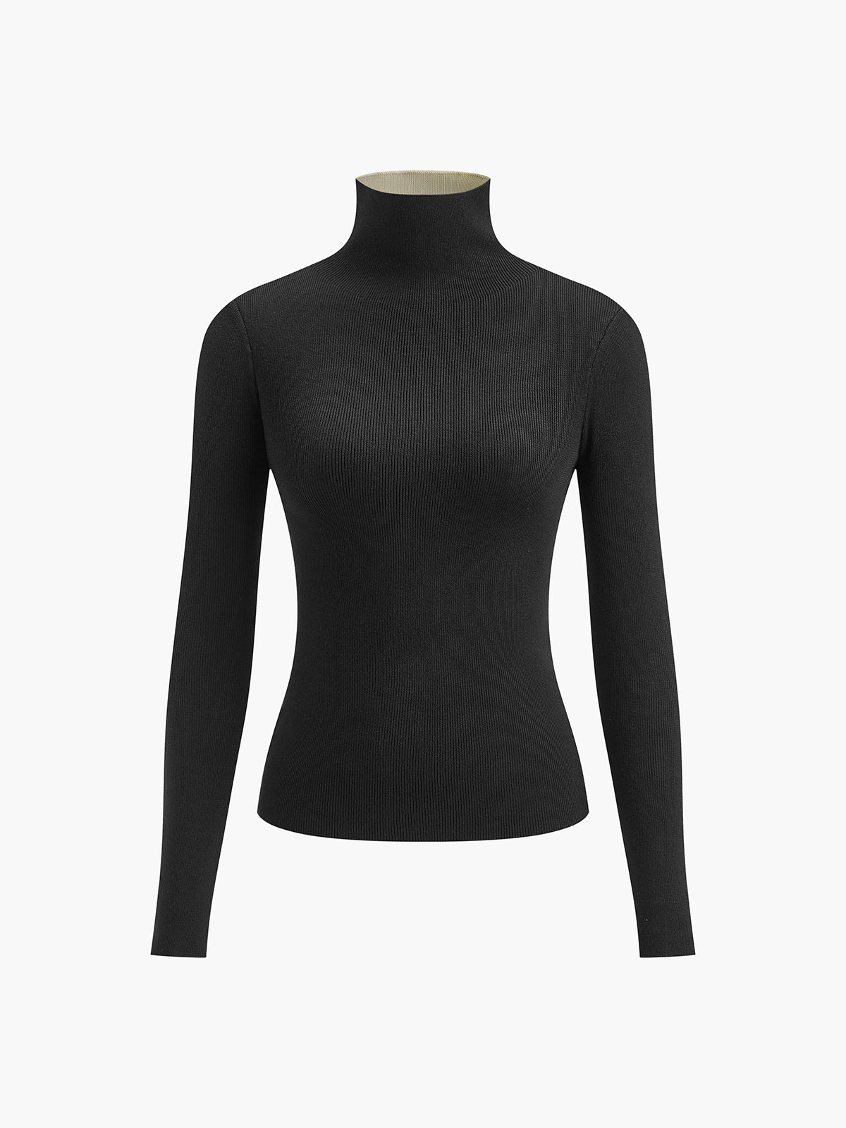 Women’s Long Sleeve Knit Top in Two Tone Slim Fit | Classic Women Blouse