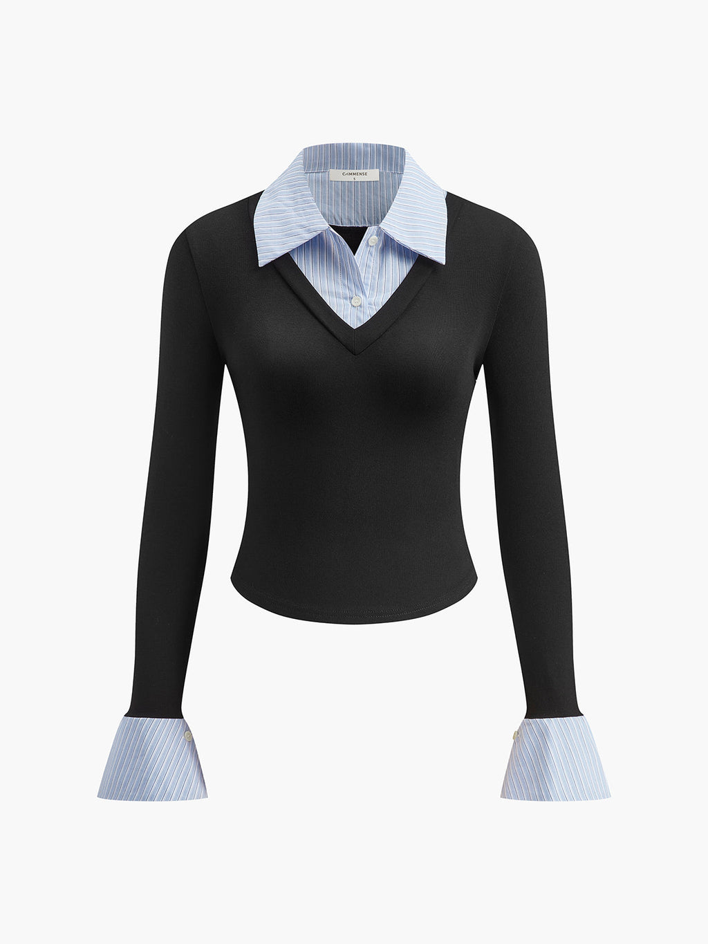 Women’s Long Sleeve Polo Collar Blouse | Elegant Long Sleeve Top for Women