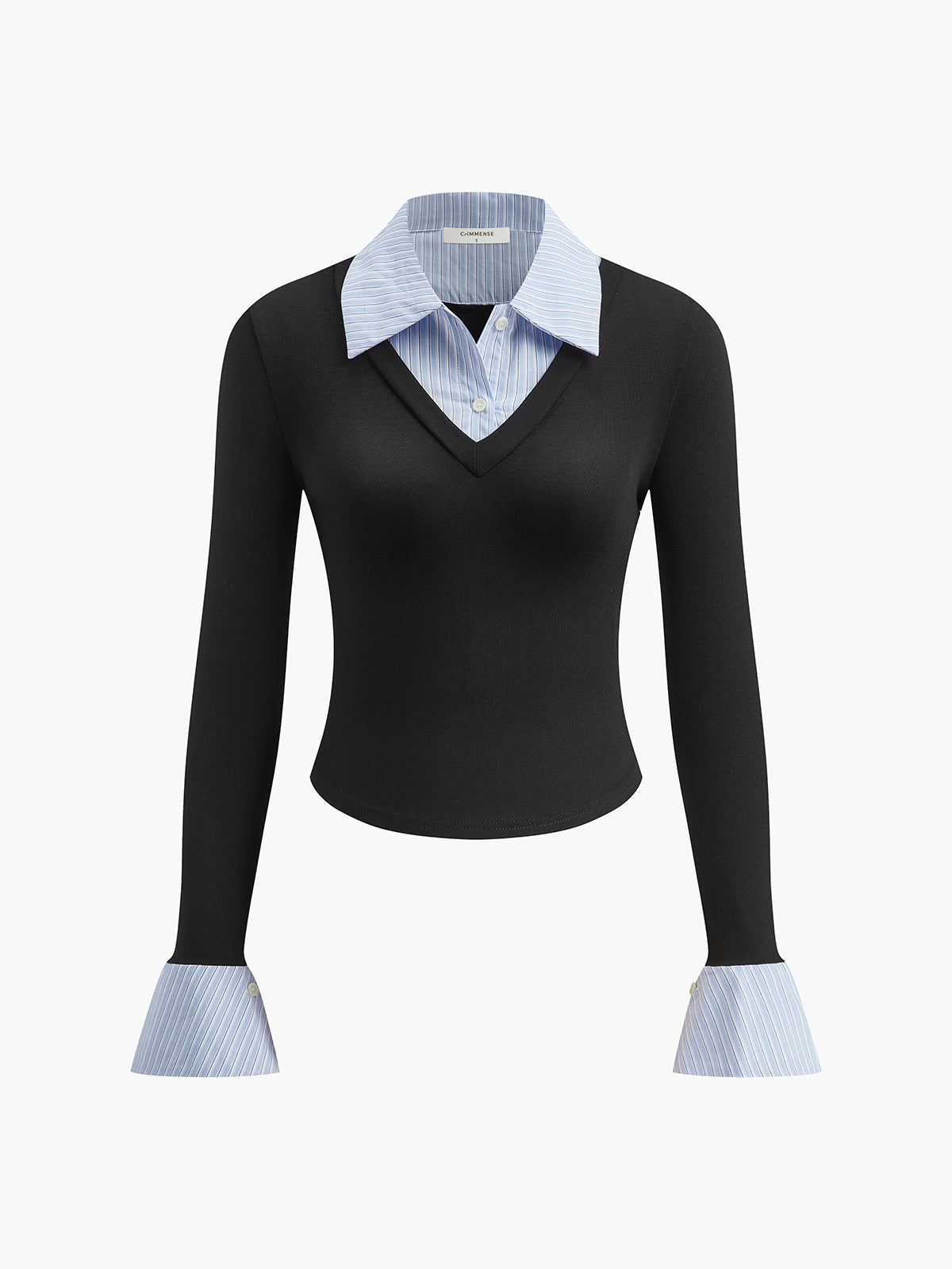 Women’s Long Sleeve Polo Collar Blouse | Elegant Long Sleeve Top for Women