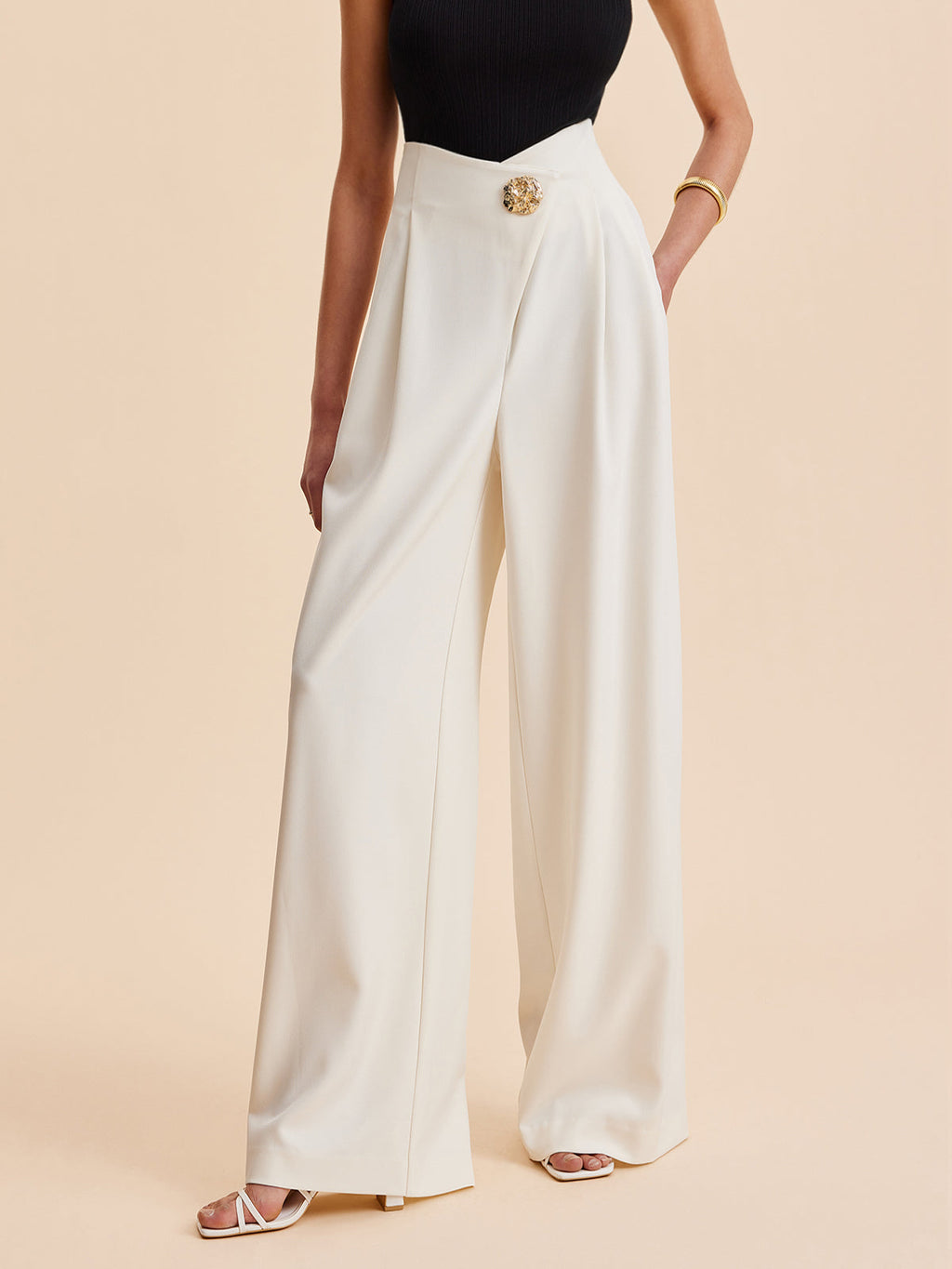 Women’s High Waist Wide Leg Trousers | Elegant Wide Leg Pants for Women