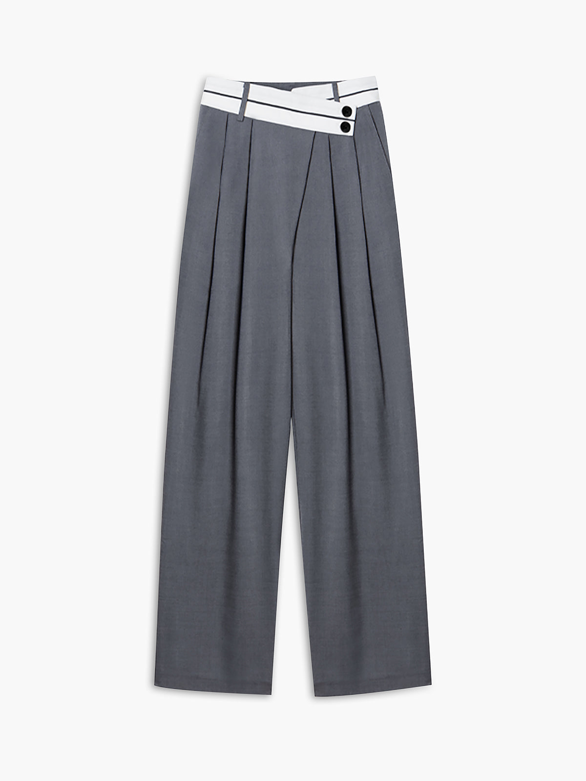 Women’s Wide Leg Dress Trousers in Asymmetrical Waist Style | Wide Leg Trousers Women