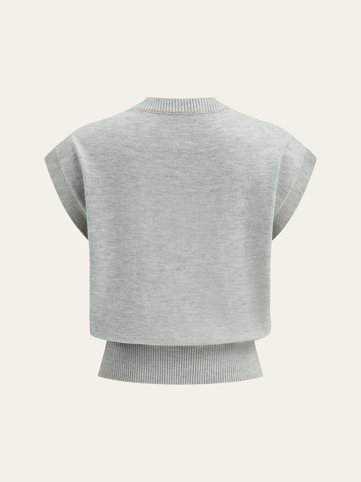 Women’s Flower Appliqué Knit Top in Cap Sleeve Style | Women Short Sleeve Top
