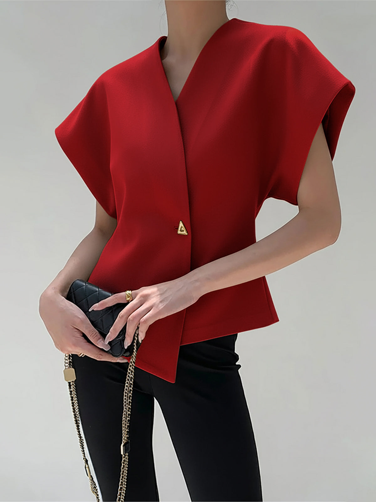 Women’s Sleeveless Blouse | V-Neck