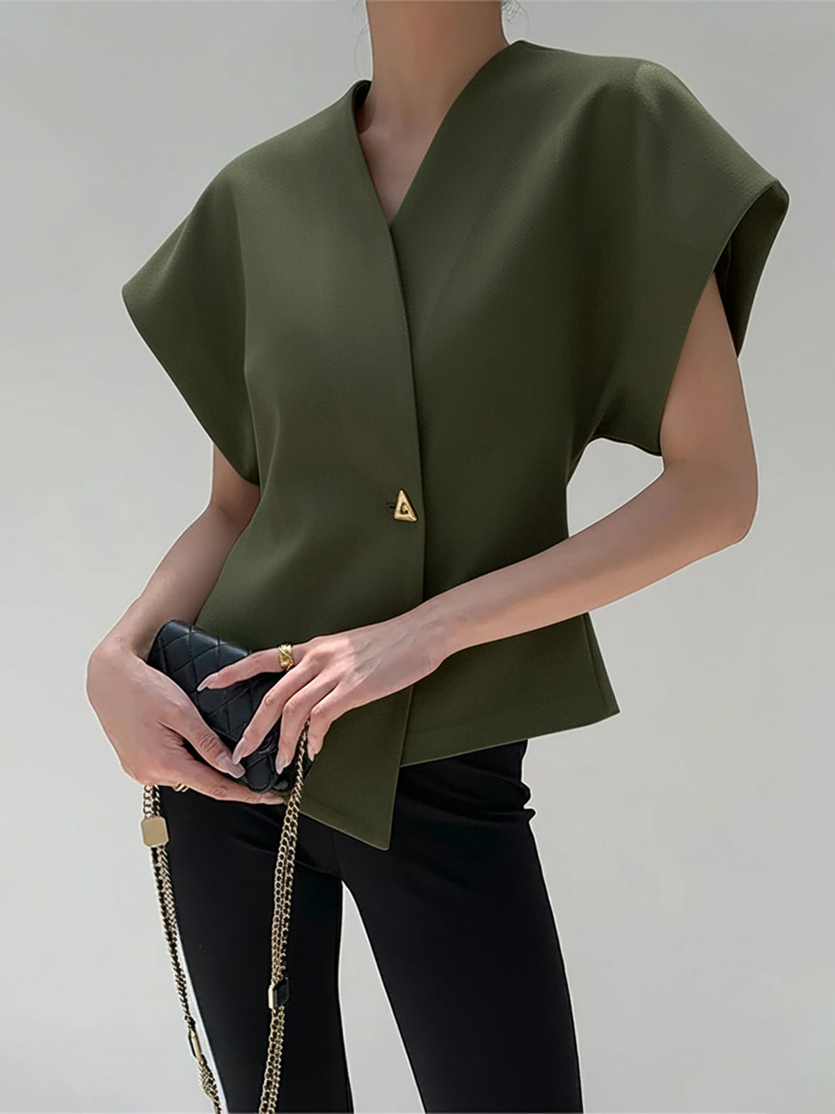 Women’s Sleeveless Blouse | V-Neck