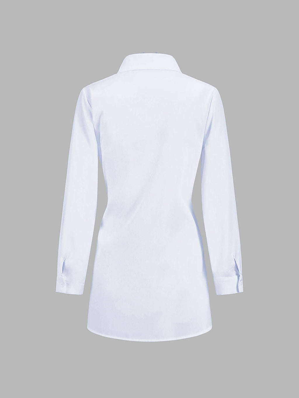 Women’s Button Down Long Shirt in Tie Waist Style | Women Long Sleeve Shirt