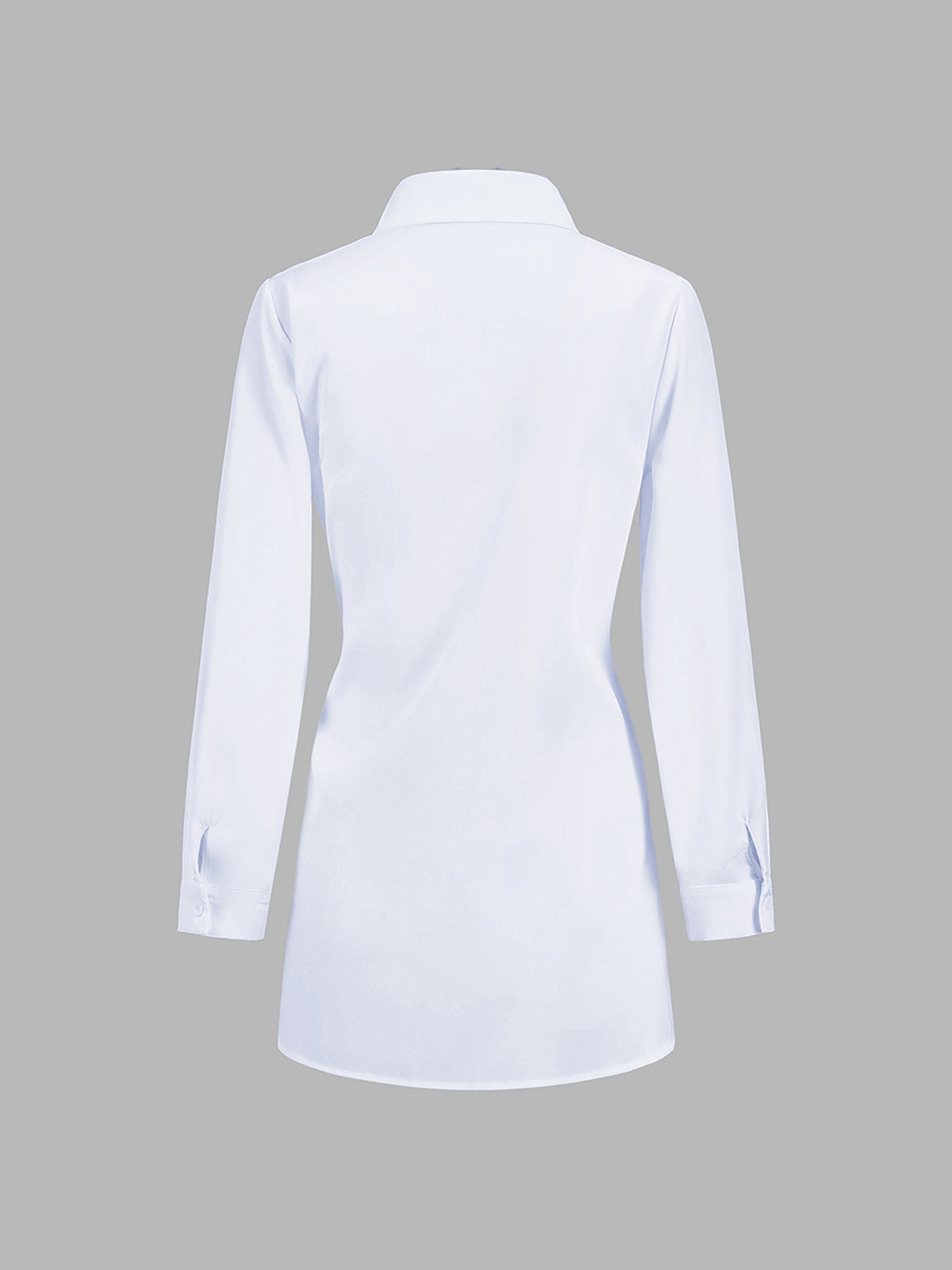 Women’s Button Down Long Shirt in Tie Waist Style | Women Long Sleeve Shirt