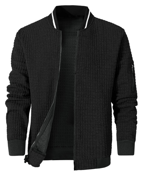 Men’s Casual Bomber Jacket | Zip-Up Pocket