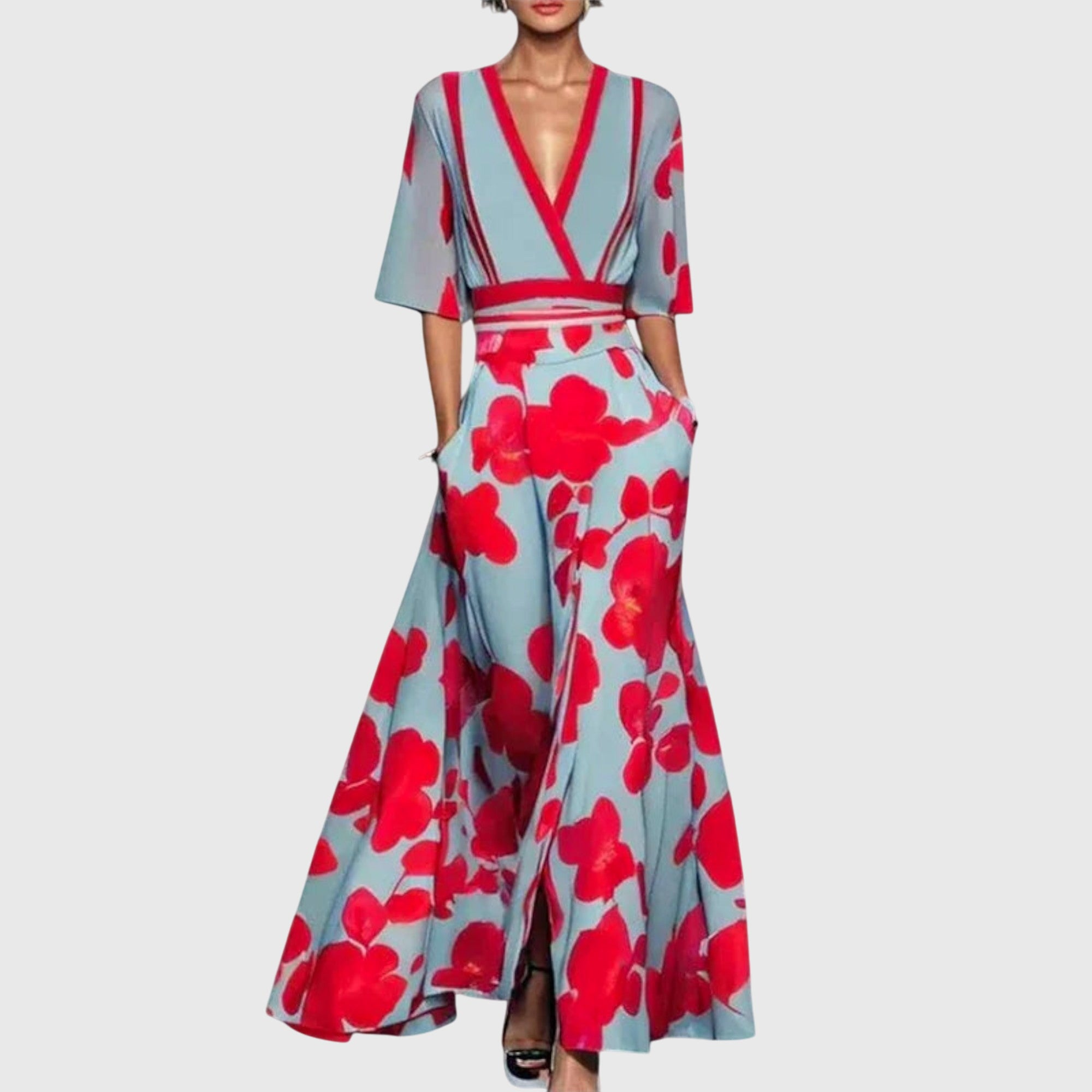 Women’s Wedding Guest Dress | V-Neck Maxi