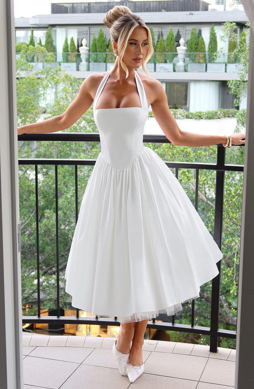 Women’s Wedding Guest Dress with Halter Neck | Midi