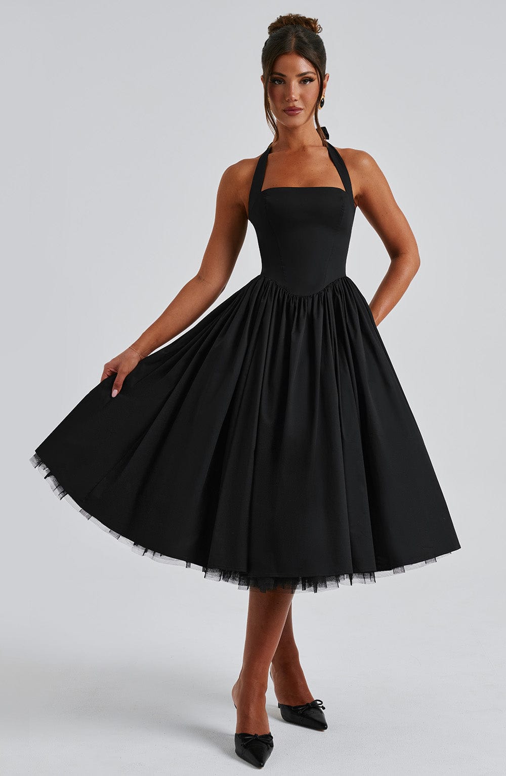 Women’s Wedding Guest Dress with Halter Neck | Midi