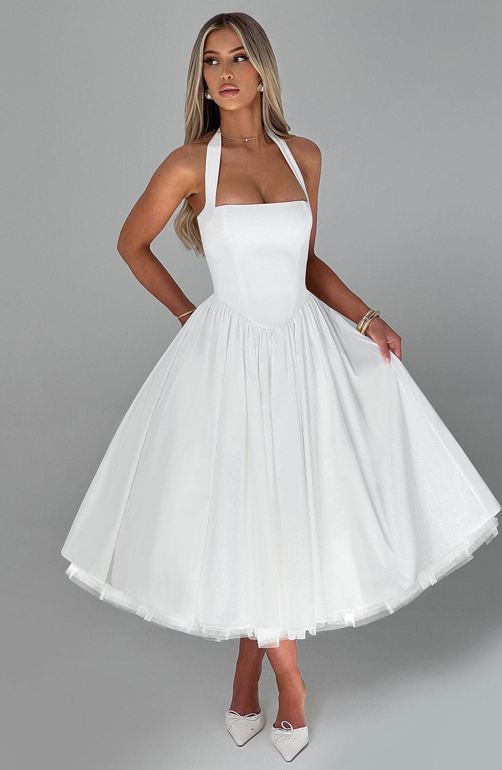 Women’s Wedding Guest Dress with Halter Neck | Midi