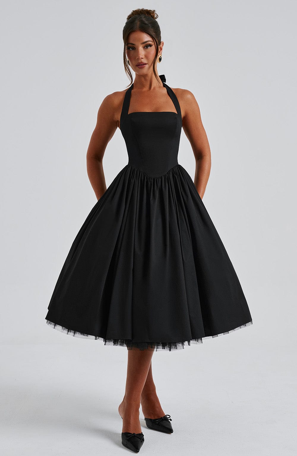 Women’s Wedding Guest Dress with Halter Neck | Midi