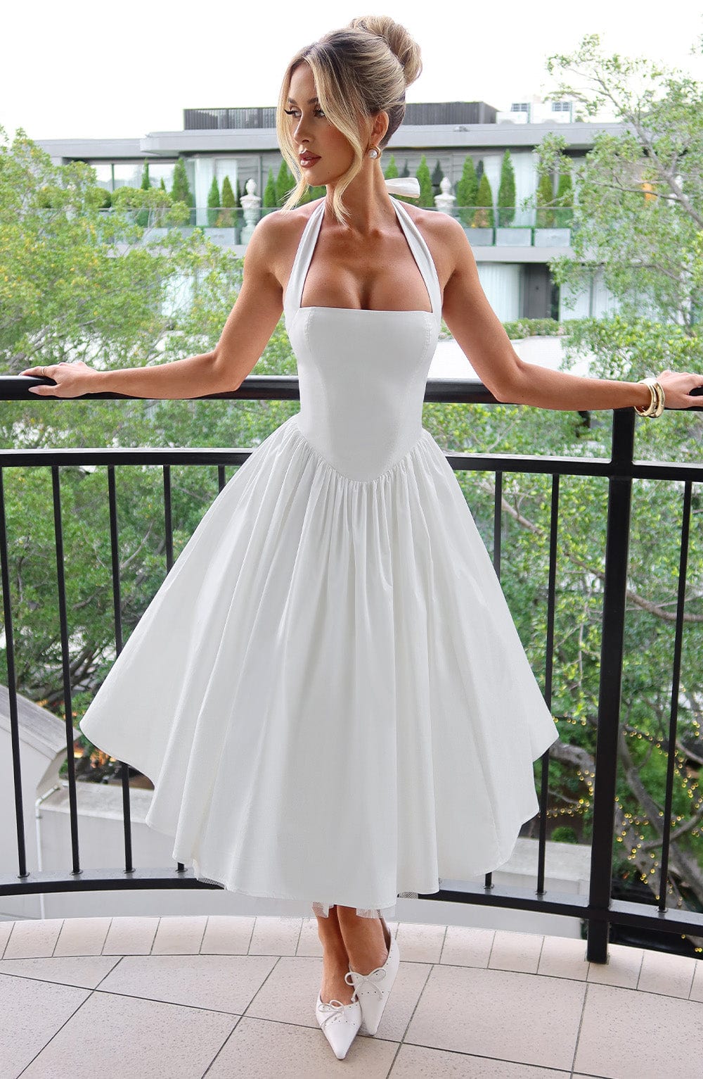 Women’s Wedding Guest Dress with Halter Neck | Midi