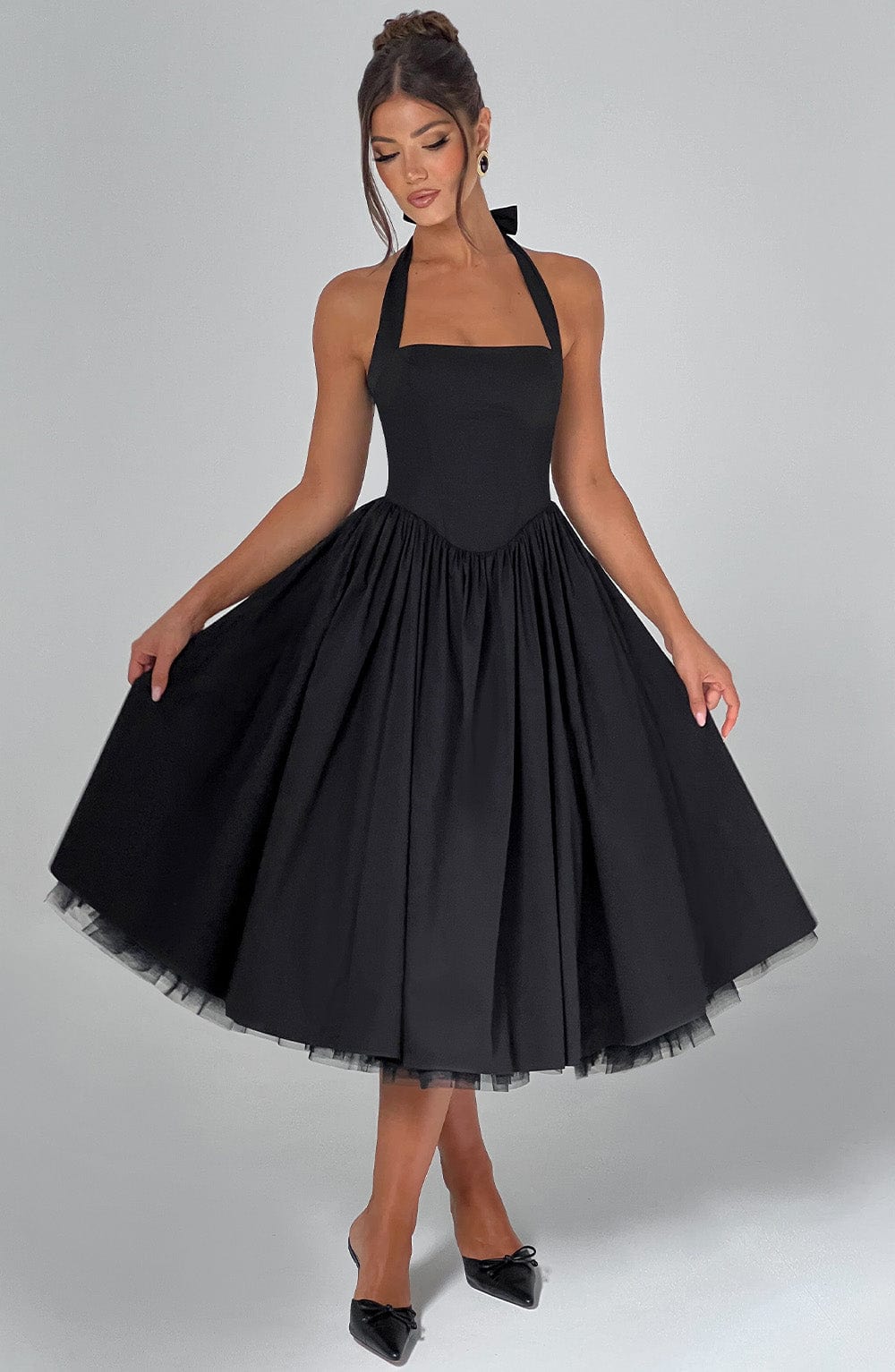 Women’s Wedding Guest Dress with Halter Neck | Midi