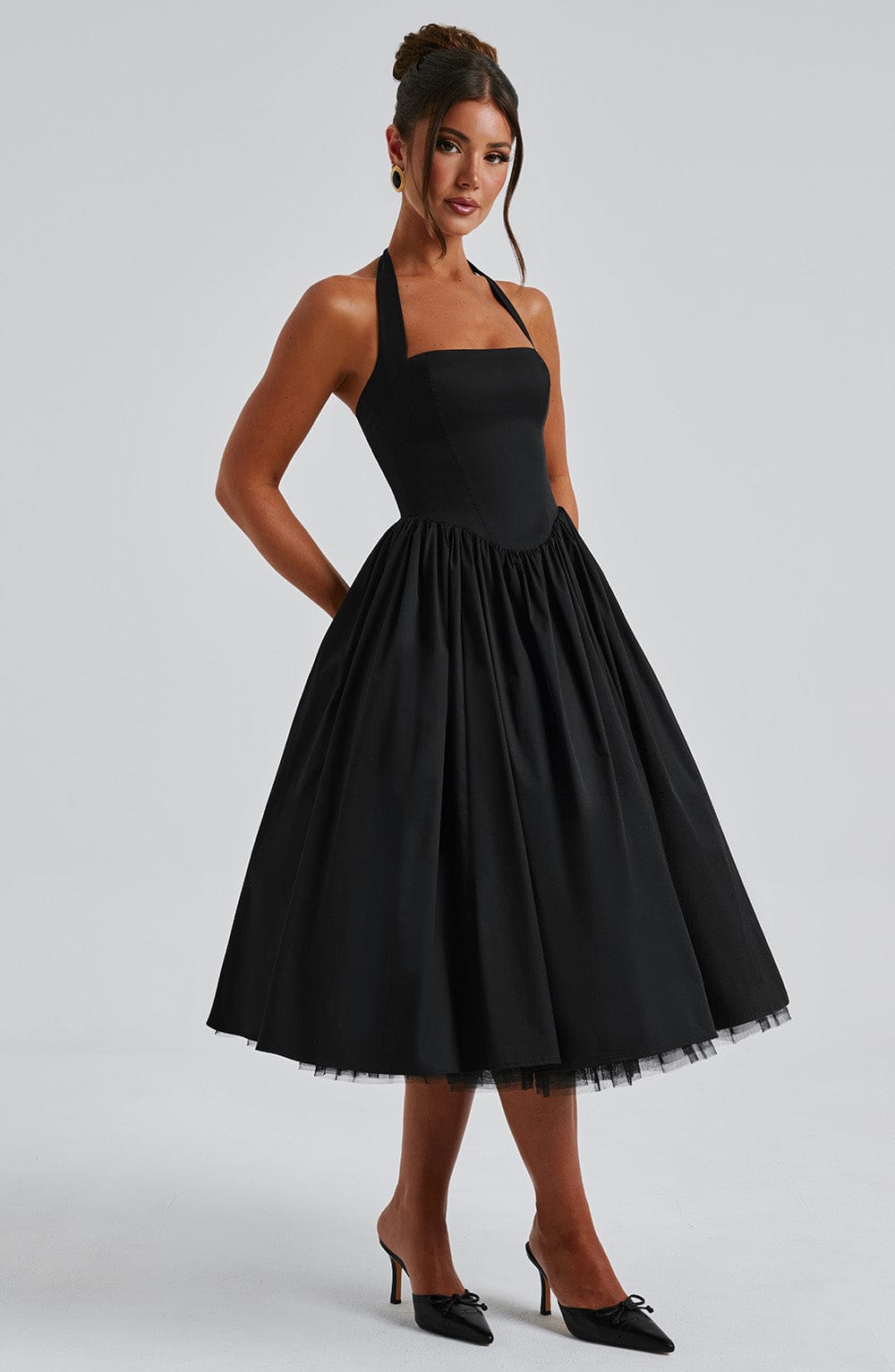 Women’s Wedding Guest Dress with Halter Neck | Midi