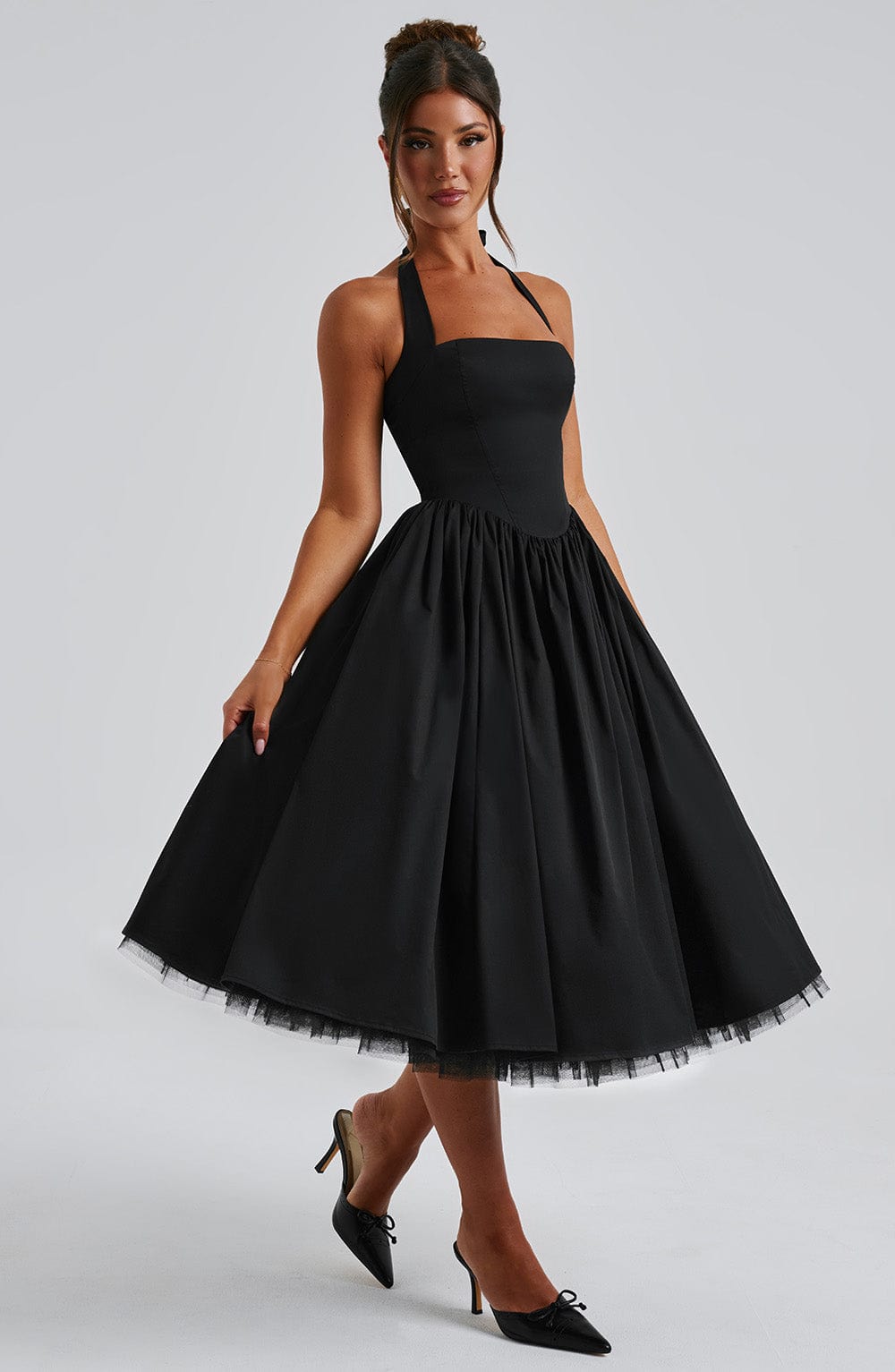 Women’s Wedding Guest Dress with Halter Neck | Midi