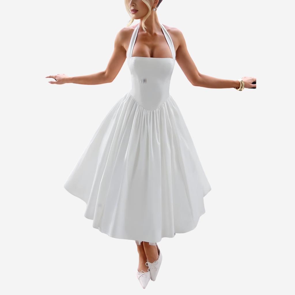 Women’s Wedding Guest Dress with Halter Neck | Midi