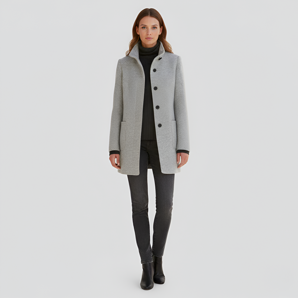 Women’s Casual Coat | Button-Up Pockets