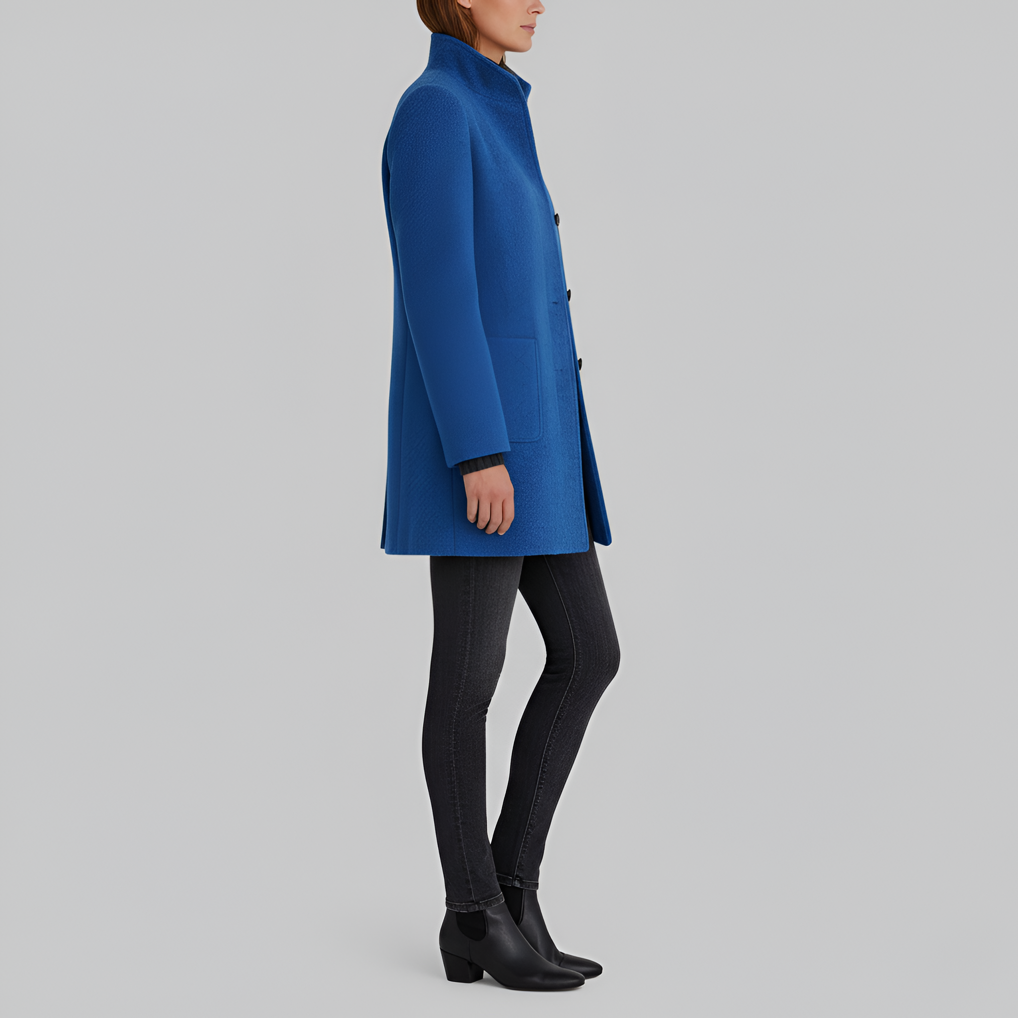 Women’s Casual Coat | Button-Up Pockets
