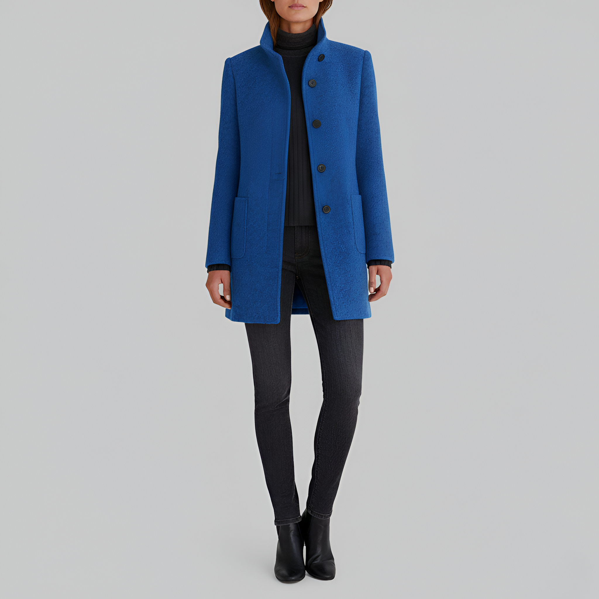 Women’s Casual Coat | Button-Up Pockets