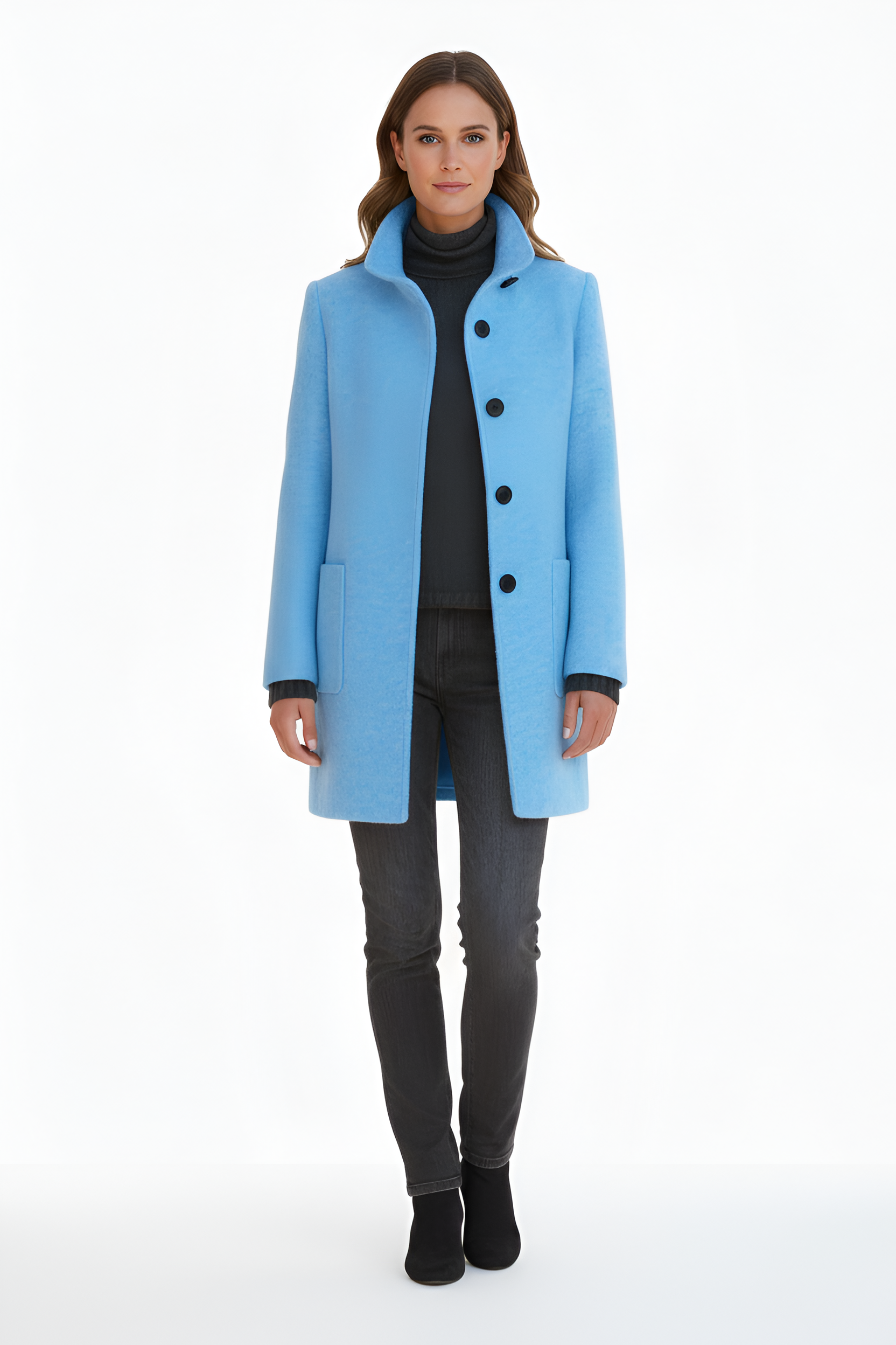 Women’s Casual Coat | Button-Up Pockets