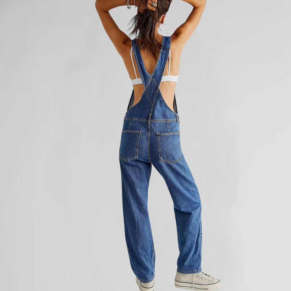 Women’s Casual Jumpsuit | Adjustable Straps and Straight Leg