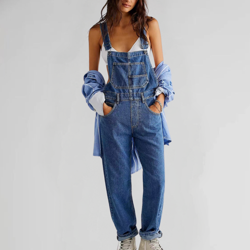 Women’s Casual Jumpsuit | Adjustable Straps and Straight Leg