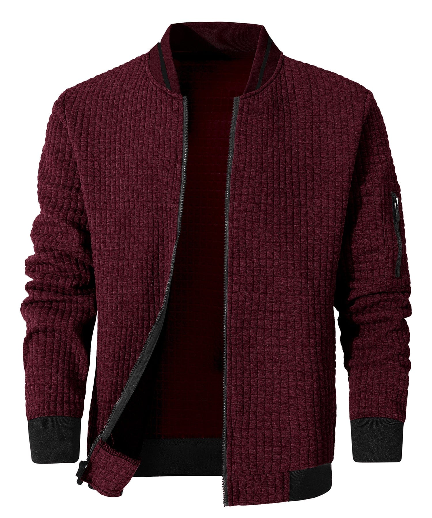 Men’s Casual Bomber Jacket | Zip-Up Pocket