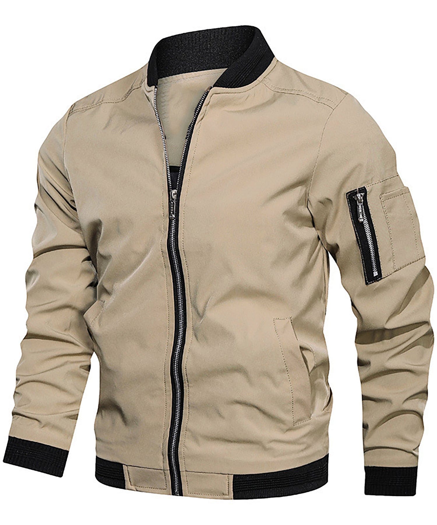 Men’s Casual Bomber Jacket | Zip-Up