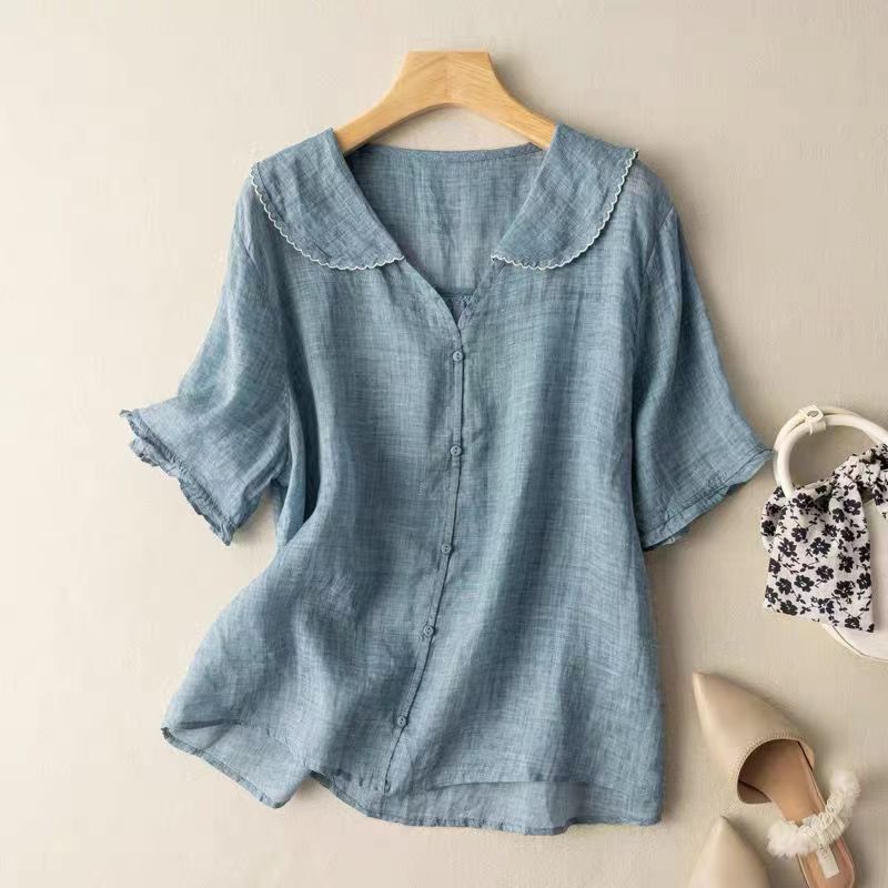 Women’s Casual Blouse | Scalloped Collar