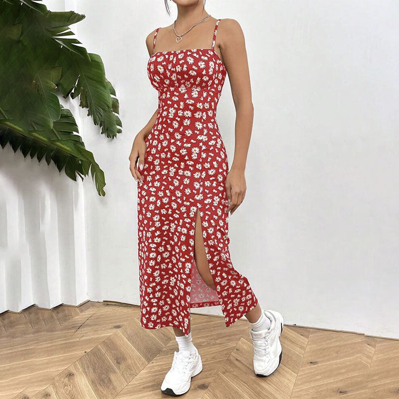 Women’s Floral Cami Midi Dress in Summer Style | Elegant Summer Dress