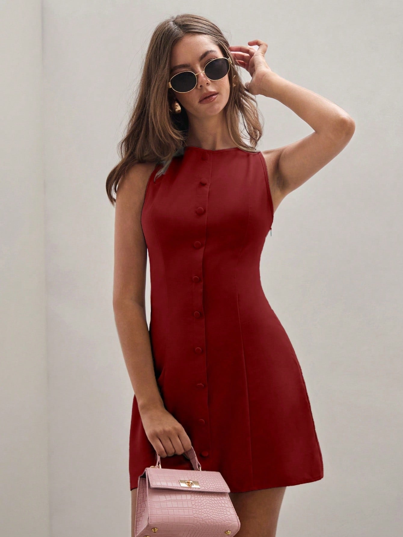 Women’s Sleeveless Button Front Summer Dress | Elegant Short Dress for Women