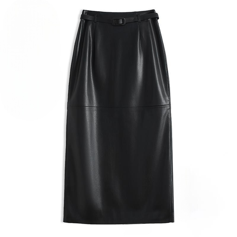 Women’s High Waist Pencil Midi Skirt | Elegant Leather Style Skirt for Women